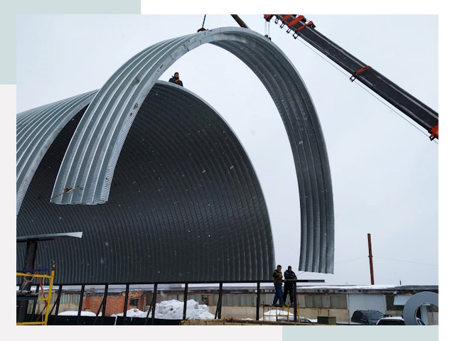 Полукруглые ангары в Солнечногорске